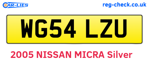 WG54LZU are the vehicle registration plates.