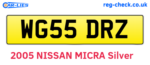 WG55DRZ are the vehicle registration plates.