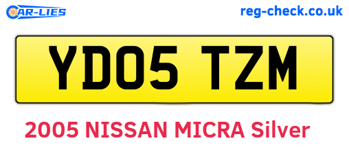 YD05TZM are the vehicle registration plates.
