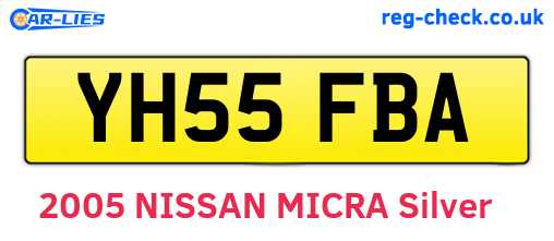 YH55FBA are the vehicle registration plates.
