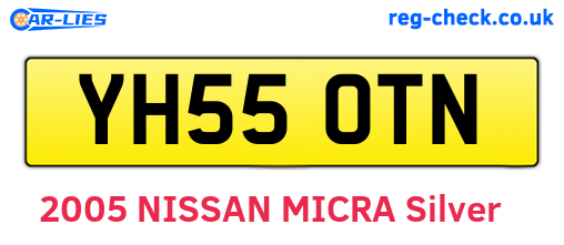 YH55OTN are the vehicle registration plates.