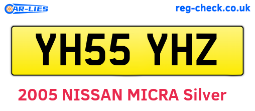 YH55YHZ are the vehicle registration plates.