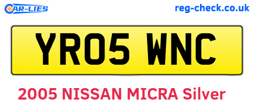 YR05WNC are the vehicle registration plates.