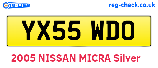 YX55WDO are the vehicle registration plates.