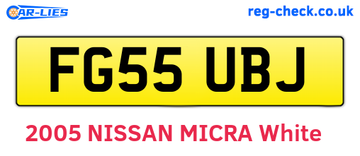 FG55UBJ are the vehicle registration plates.