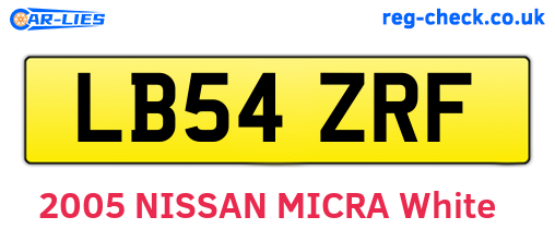 LB54ZRF are the vehicle registration plates.