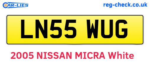 LN55WUG are the vehicle registration plates.