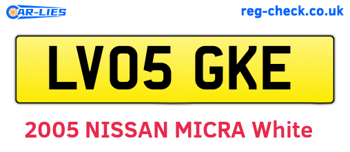 LV05GKE are the vehicle registration plates.