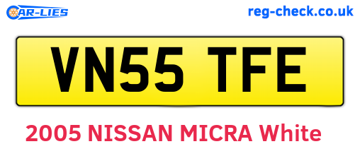 VN55TFE are the vehicle registration plates.