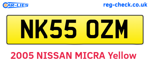 NK55OZM are the vehicle registration plates.