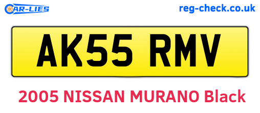 AK55RMV are the vehicle registration plates.