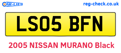 LS05BFN are the vehicle registration plates.