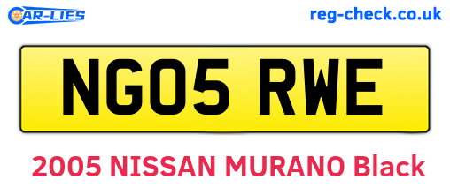NG05RWE are the vehicle registration plates.