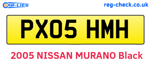 PX05HMH are the vehicle registration plates.