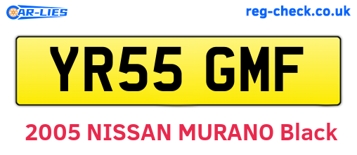 YR55GMF are the vehicle registration plates.
