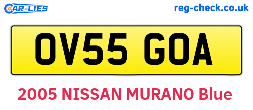 OV55GOA are the vehicle registration plates.