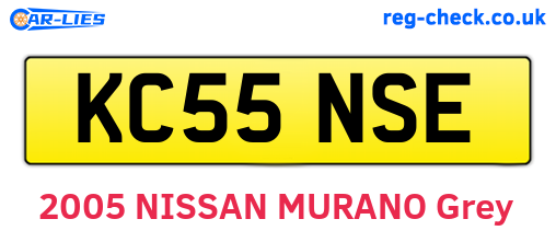 KC55NSE are the vehicle registration plates.