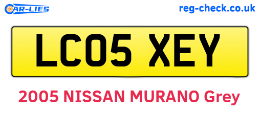 LC05XEY are the vehicle registration plates.