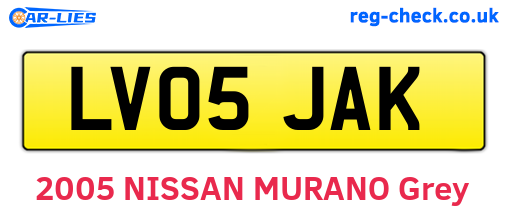 LV05JAK are the vehicle registration plates.
