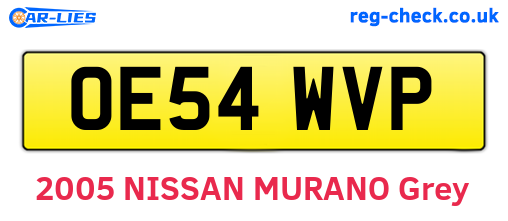 OE54WVP are the vehicle registration plates.