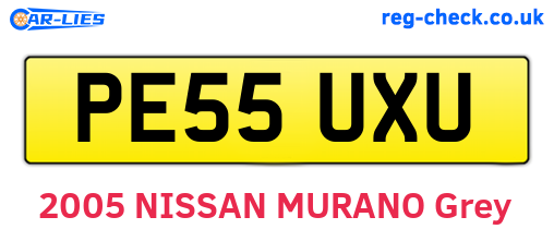 PE55UXU are the vehicle registration plates.