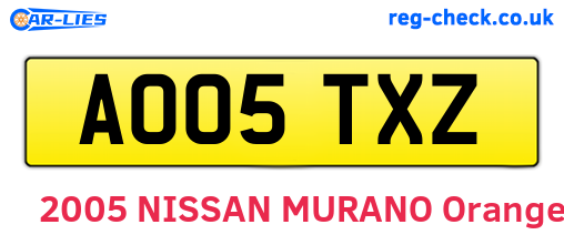 AO05TXZ are the vehicle registration plates.