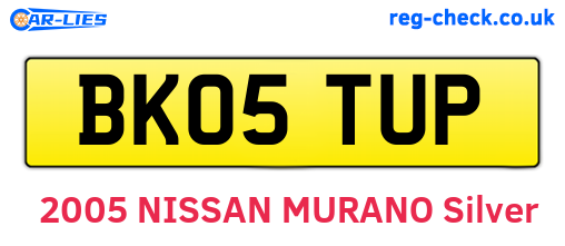BK05TUP are the vehicle registration plates.
