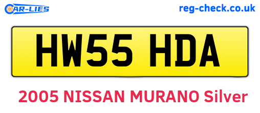 HW55HDA are the vehicle registration plates.