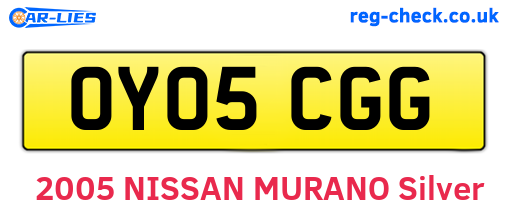 OY05CGG are the vehicle registration plates.