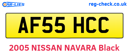 AF55HCC are the vehicle registration plates.