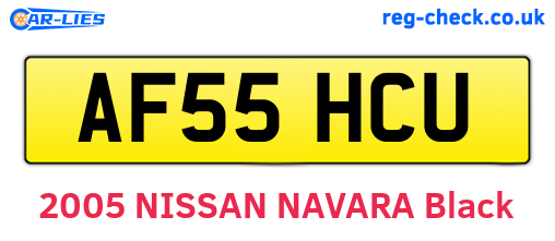AF55HCU are the vehicle registration plates.
