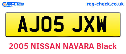 AJ05JXW are the vehicle registration plates.