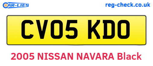 CV05KDO are the vehicle registration plates.