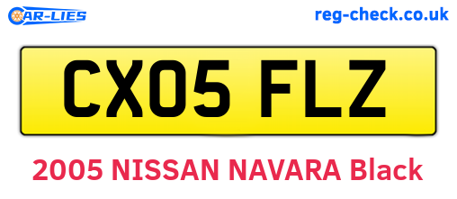 CX05FLZ are the vehicle registration plates.