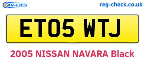 ET05WTJ are the vehicle registration plates.
