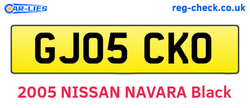 GJ05CKO are the vehicle registration plates.