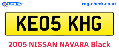 KE05KHG are the vehicle registration plates.