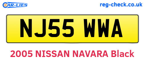 NJ55WWA are the vehicle registration plates.
