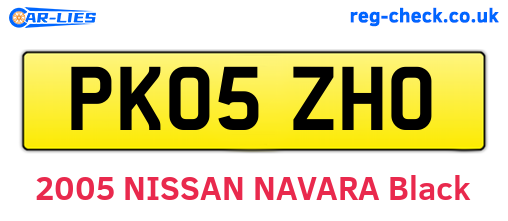 PK05ZHO are the vehicle registration plates.
