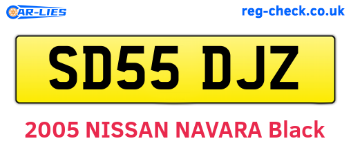 SD55DJZ are the vehicle registration plates.