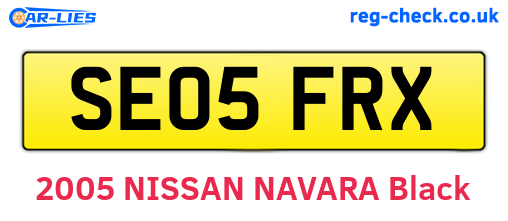 SE05FRX are the vehicle registration plates.