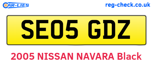 SE05GDZ are the vehicle registration plates.