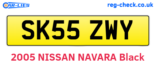 SK55ZWY are the vehicle registration plates.