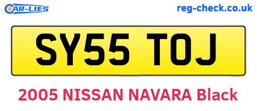 SY55TOJ are the vehicle registration plates.
