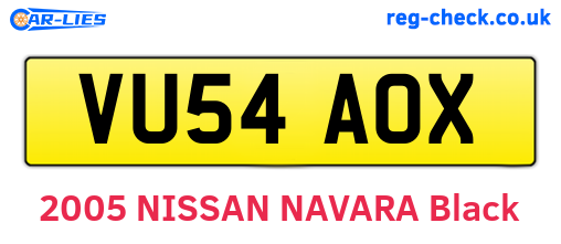 VU54AOX are the vehicle registration plates.