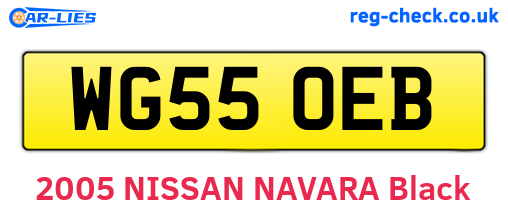 WG55OEB are the vehicle registration plates.