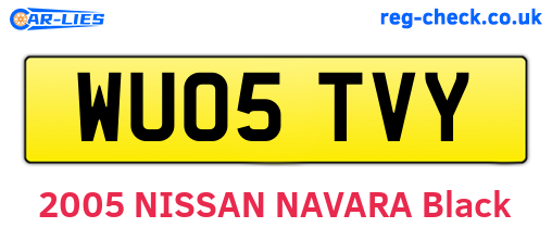 WU05TVY are the vehicle registration plates.
