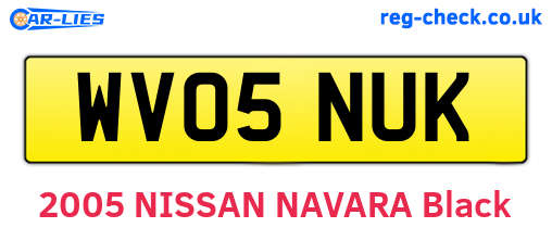 WV05NUK are the vehicle registration plates.