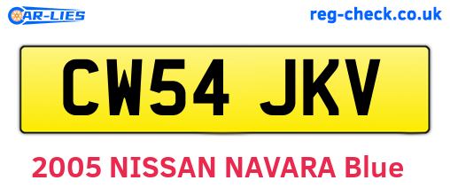CW54JKV are the vehicle registration plates.