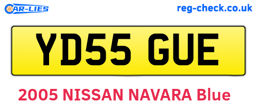 YD55GUE are the vehicle registration plates.